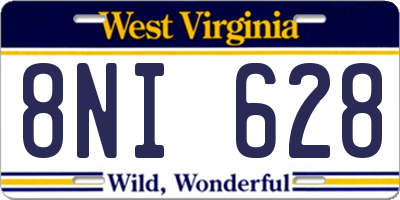 WV license plate 8NI628