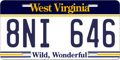 WV license plate 8NI646