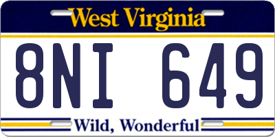 WV license plate 8NI649