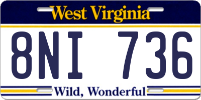 WV license plate 8NI736