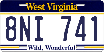 WV license plate 8NI741