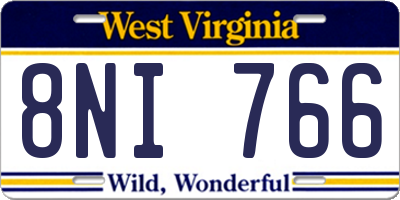 WV license plate 8NI766