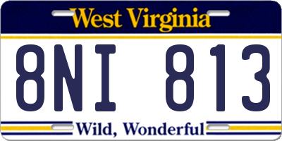 WV license plate 8NI813