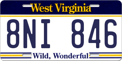 WV license plate 8NI846