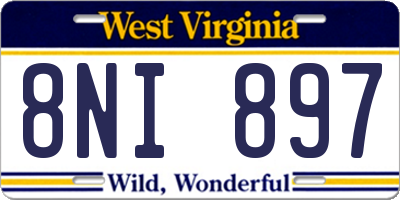 WV license plate 8NI897