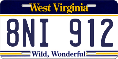 WV license plate 8NI912
