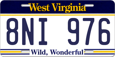 WV license plate 8NI976