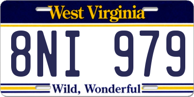 WV license plate 8NI979