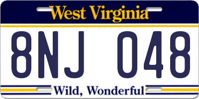 WV license plate 8NJ048
