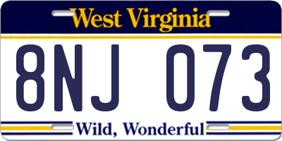 WV license plate 8NJ073