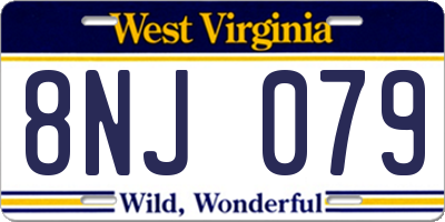 WV license plate 8NJ079