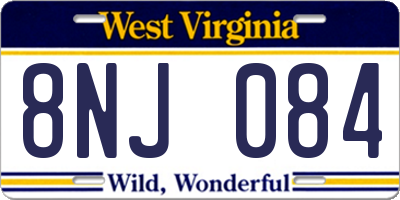 WV license plate 8NJ084