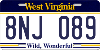 WV license plate 8NJ089