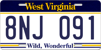 WV license plate 8NJ091