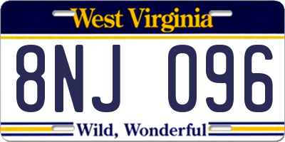 WV license plate 8NJ096