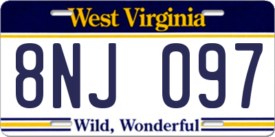 WV license plate 8NJ097