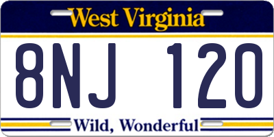 WV license plate 8NJ120