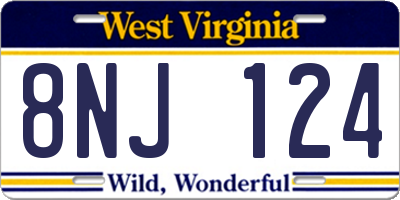 WV license plate 8NJ124