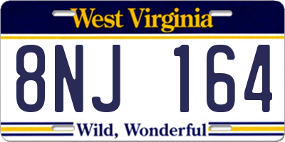 WV license plate 8NJ164