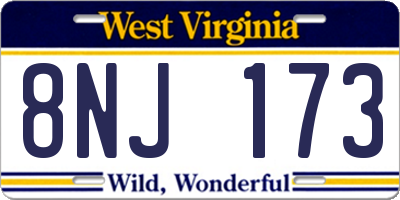 WV license plate 8NJ173