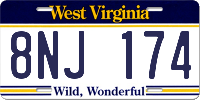 WV license plate 8NJ174