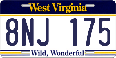 WV license plate 8NJ175