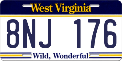 WV license plate 8NJ176