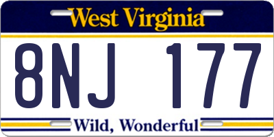 WV license plate 8NJ177
