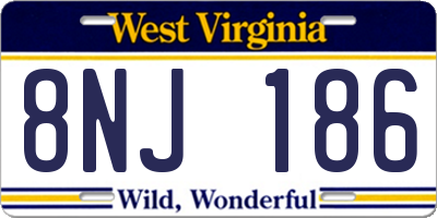 WV license plate 8NJ186