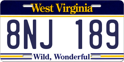 WV license plate 8NJ189
