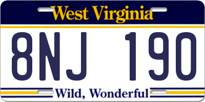 WV license plate 8NJ190