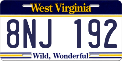 WV license plate 8NJ192