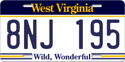 WV license plate 8NJ195