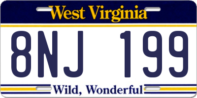 WV license plate 8NJ199
