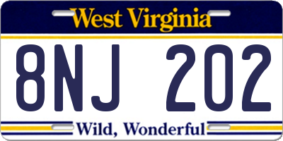 WV license plate 8NJ202
