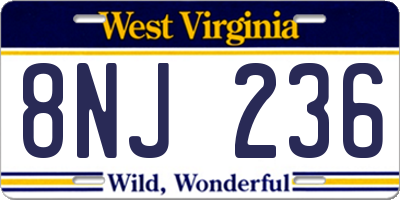WV license plate 8NJ236