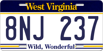 WV license plate 8NJ237