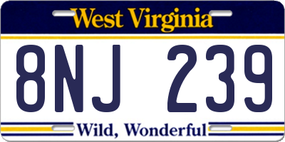 WV license plate 8NJ239