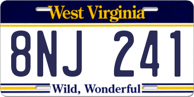 WV license plate 8NJ241