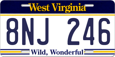 WV license plate 8NJ246