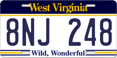 WV license plate 8NJ248