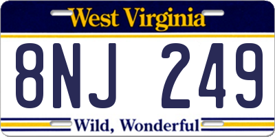 WV license plate 8NJ249