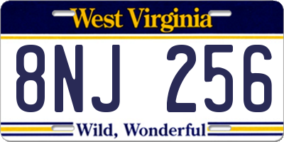 WV license plate 8NJ256