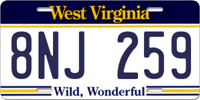 WV license plate 8NJ259