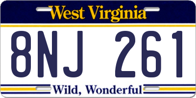 WV license plate 8NJ261