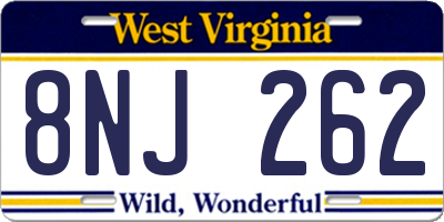 WV license plate 8NJ262