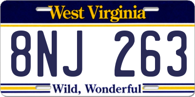 WV license plate 8NJ263