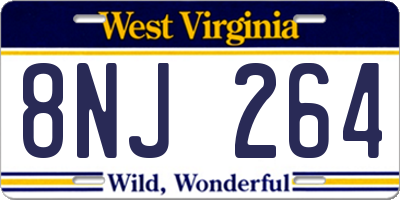 WV license plate 8NJ264