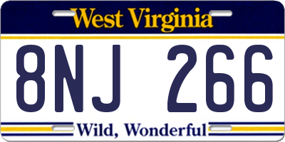 WV license plate 8NJ266