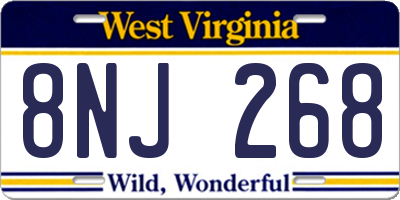 WV license plate 8NJ268